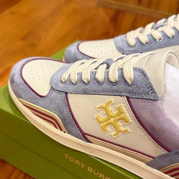 Tory Burch Cream and Purple Sneakers - Picture 5 of 6